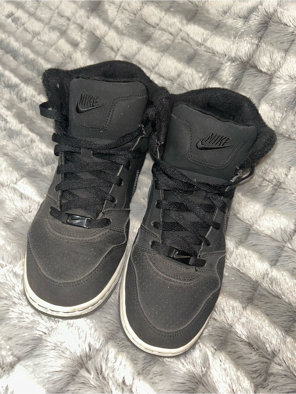 Nike Women’s Black High-Top Sneakers with White Midsole